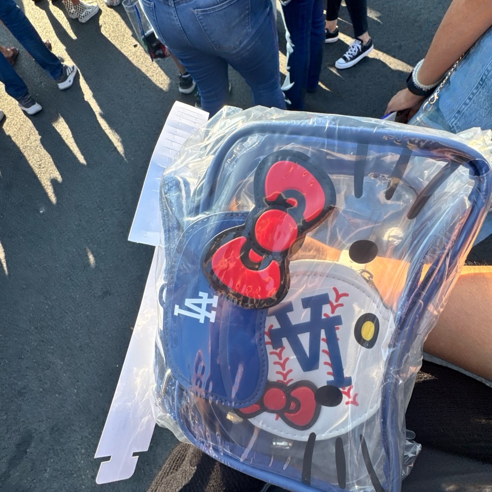 Dodgers hello Kitty Blue and Red bag